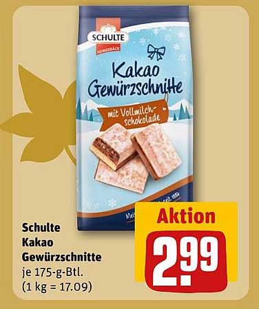 Schulte Kakao Gewürzschnitte