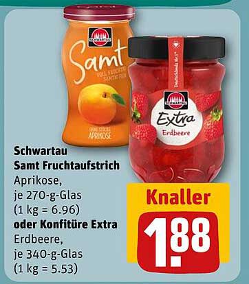 Schwartau Samt Fruchtaufstrich Aprikose oder Konfitüre Extra Erdbeere