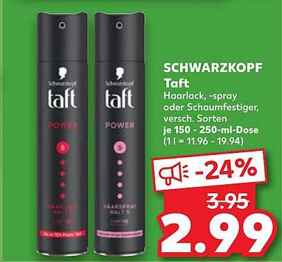 SCHWARZKOPF Taft Haarspray oder Schaumfestiger 150 - 250 ml