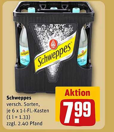 Schweppes Kasten 6 x 1-Liter-Flaschen