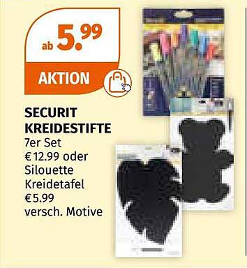 SECURIT KREIDESTIFTE – 7er Set oder Silhouette Kreidetafel