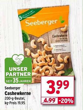 Seeberger Cashewkerne 200-g-Beutel