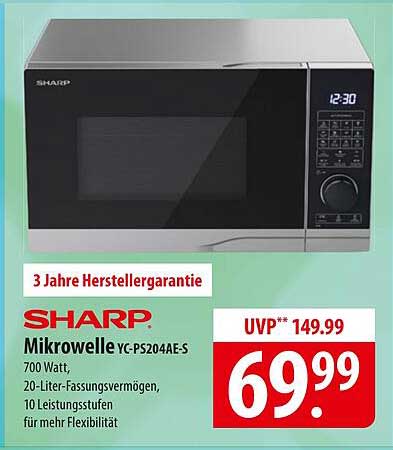 SHARP Mikrowelle YC-PS204AE-S