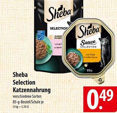 Sheba Selection Katzennahrung 85-g-Beutel/Schale je