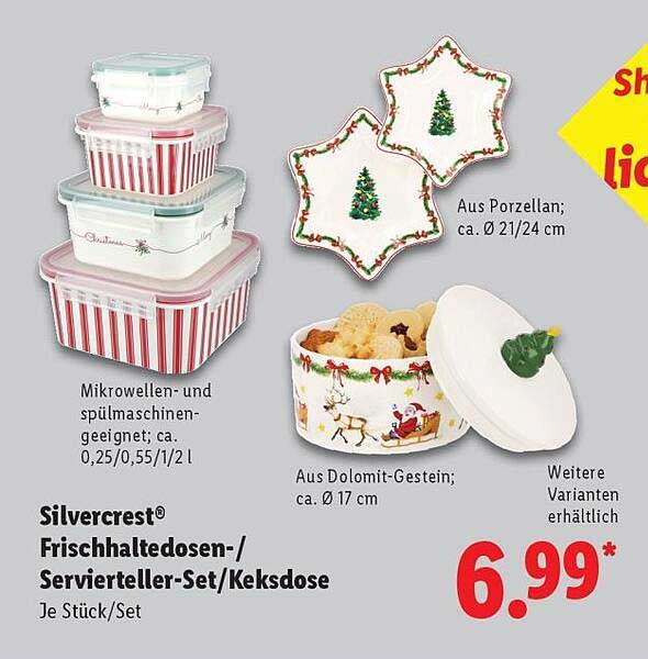 Silvercrest® Frischhaltedosen-/Servierteller-Set/Kekdose