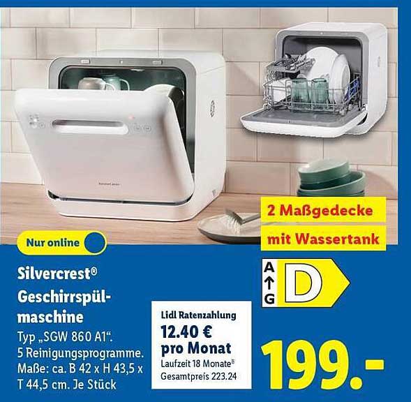 Silvercrest® Geschirrspülmaschine Typ ‚SGW 860 A1‘