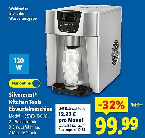 Silvercrest® Kitchen Tools Eiswürfelmaschine Modell „SEMD 130 A1“