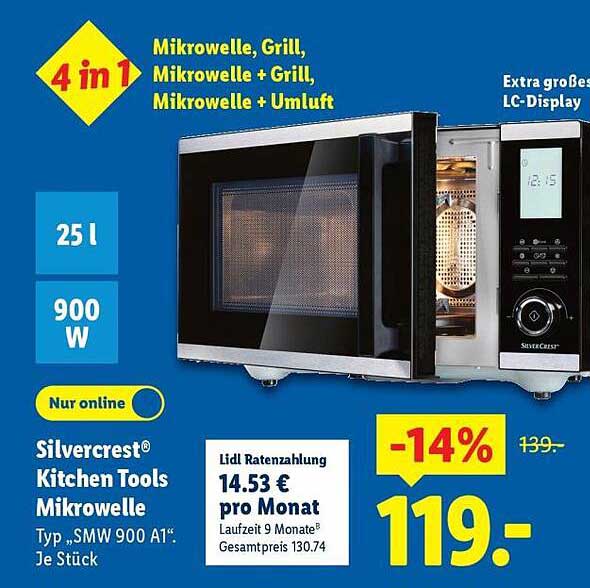 Silvercrest® Kitchen Tools Mikrowelle Typ „SMW 900 A1“
