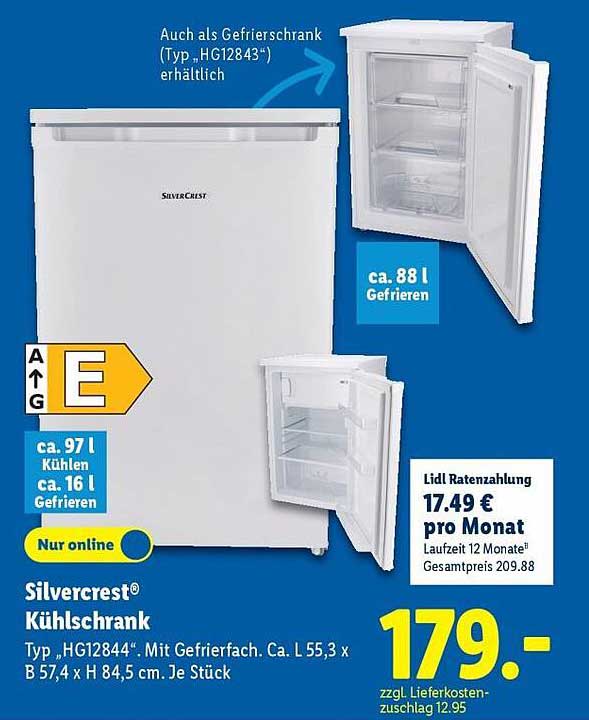 Silvercrest® Kühlschrank Typ HG12844 mit Gefrierfach