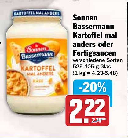 Sonnen Bassermann Kartoffel mal anders oder Fertigsaucen 525-405 g Glas