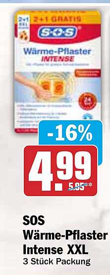 SOS Wärme-Pflaster Intense XXL 3 Stück Packung