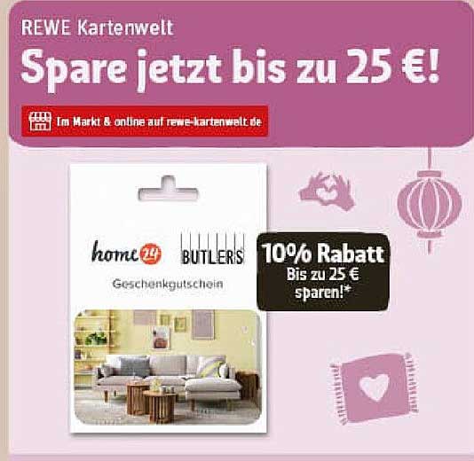 Spare jetzt bis zu 25 €! 10% Rabatt auf home24 Geschenkgutschein