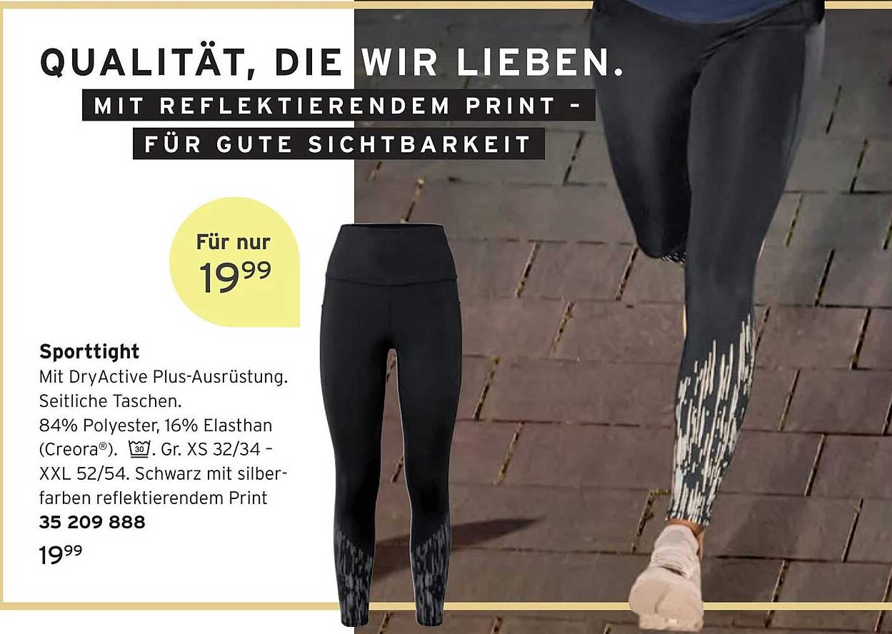 Sporttight mit reflektierendem Print – für gute Sichtbarkeit