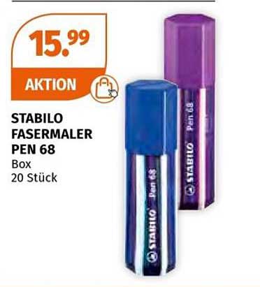 STABILO FASERMALER PEN 68 Box 20 Stück