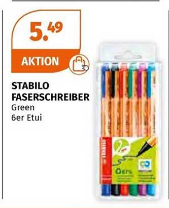 STABILO FASERSCHREIBER Green 6er Etui