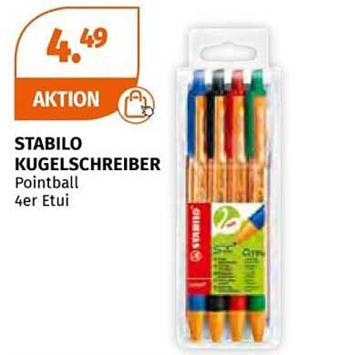 STABILO KUGELSCHREIBER Pointball 4er Etui