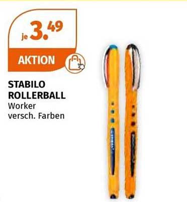 STABILO ROLLERBALL Worker versch. Farben