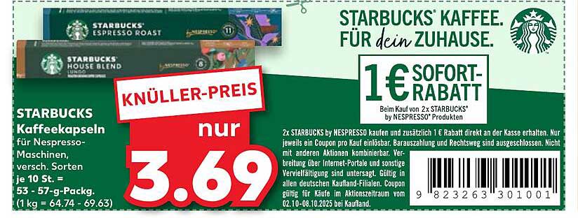 STARBUCKS Kaffeekapseln für Nespresso-Maschinen