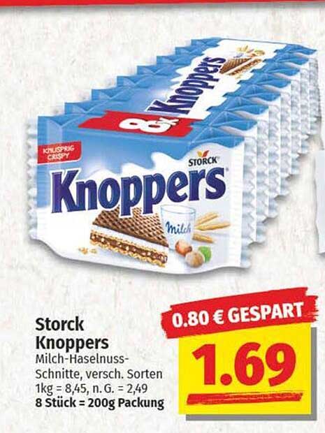 Storck Knoppers Milch-Haselnuss-Schnitte, 200g