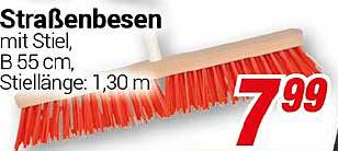 Straßenbesen mit Stiel, B 55 cm, Stiellänge: 1,30 m