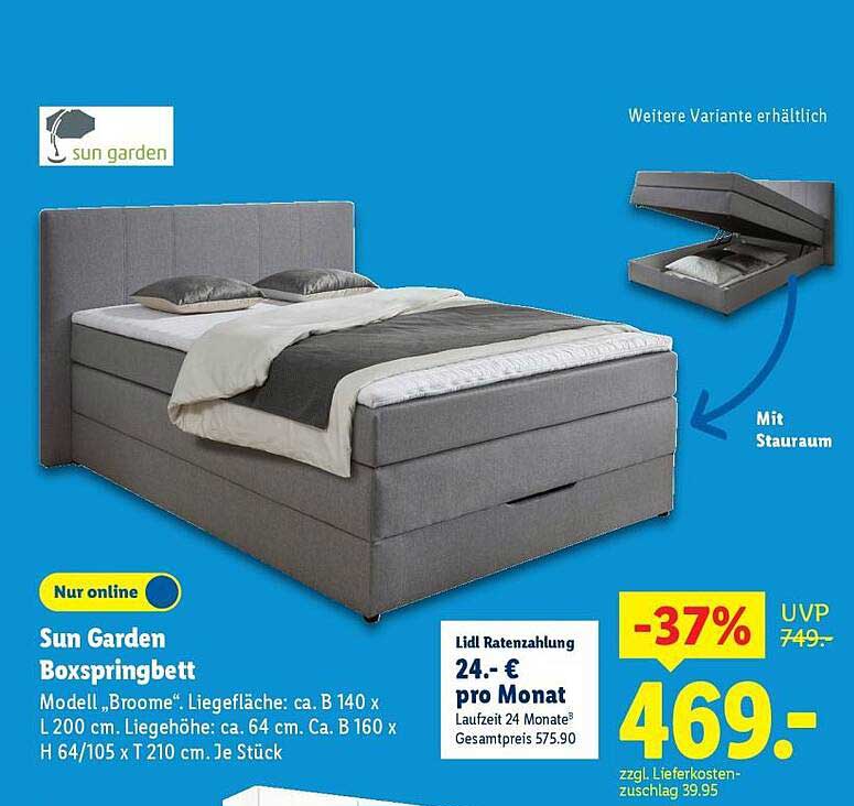 Sun Garden Boxspringbett Modell 'Broome'