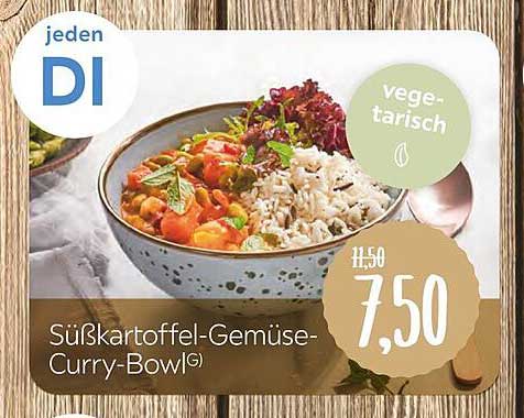 Süßkartoffel-Gemüse-Curry-Bowl