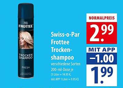 Swiss-o-Par Frottee Trockenshampoo 200-ml-Dose