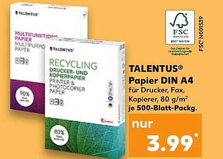 TALENTUS® Papier DIN A4 für Drucker, Fax, Kopierer