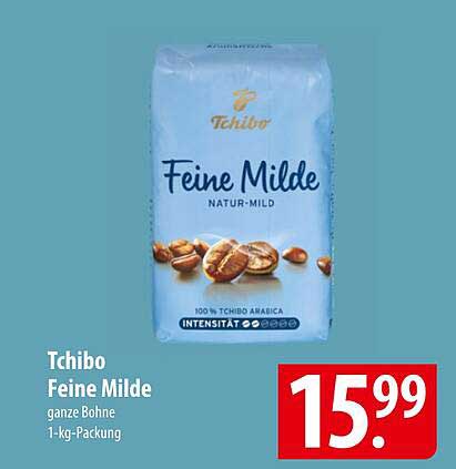 Tchibo Feine Milde ganze Bohne 1-kg-Packung