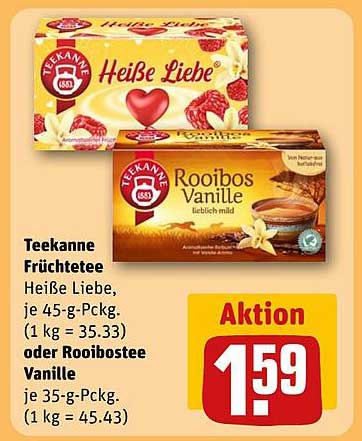 Teekanne Früchteee – Heiße Liebe oder Rooibostee Vanille