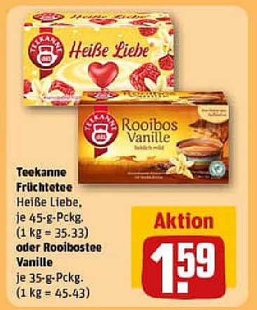 Teekanne Früchtetee - Heiße Liebe oder Rooibos Vanille