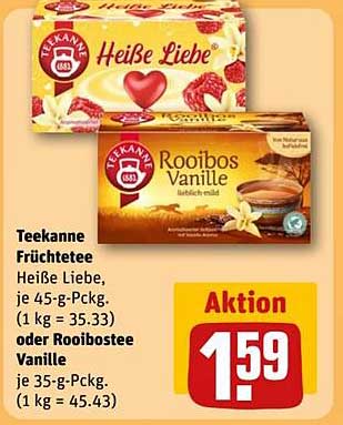 Teekanne Früchtetee - Heiße Liebe oder Rooibostee Vanille
