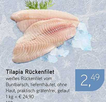 Tilapia Rückenfilet - weißes Rückenfilet vom Buntbarsch, tiefenthäutete, ohne Haut