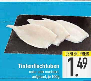 Tintenfischtuben natur oder mariniert, aufgetaut, je 100g