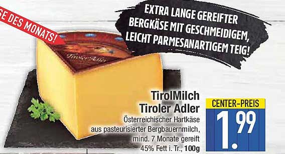 TirolMilch Tiroler Adler - Extra langer gereifter Bergkäse