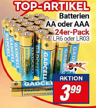 TOP-ARTIKEL: Batterien AA oder AAA 24er-Pack