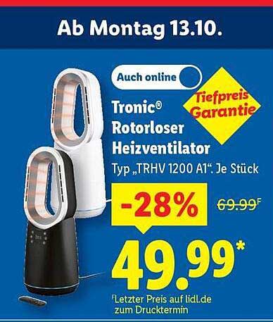 Tromic® Rotorloser Heizventilator Typ „TRHV 1200 A1“