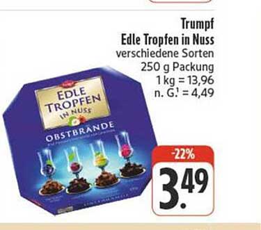 Trumpf Edle Tropfen in Nuss - verschiedene Sorten, 250 g