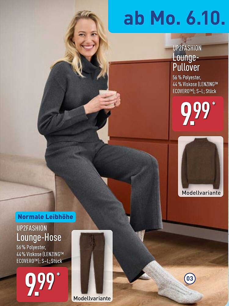 UP2FASHION Lounge-Pullover und Lounge-Hose für 9,99 €