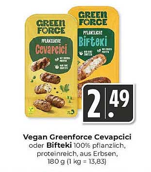Vegan Greenforce Cevapici oder Bifteki - 100% pflanzlich und proteinreich