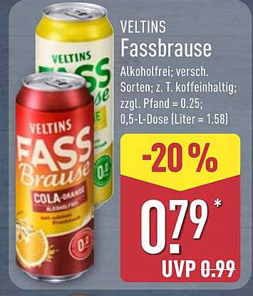 VELTINS Fassbrause - Cola-Orange 0,5L Dose