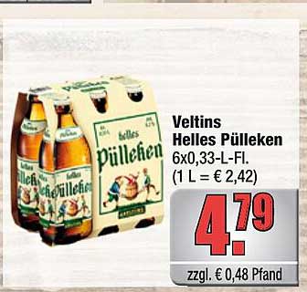 Veltins Helles Pülleken 6x0,33-L-Fl.