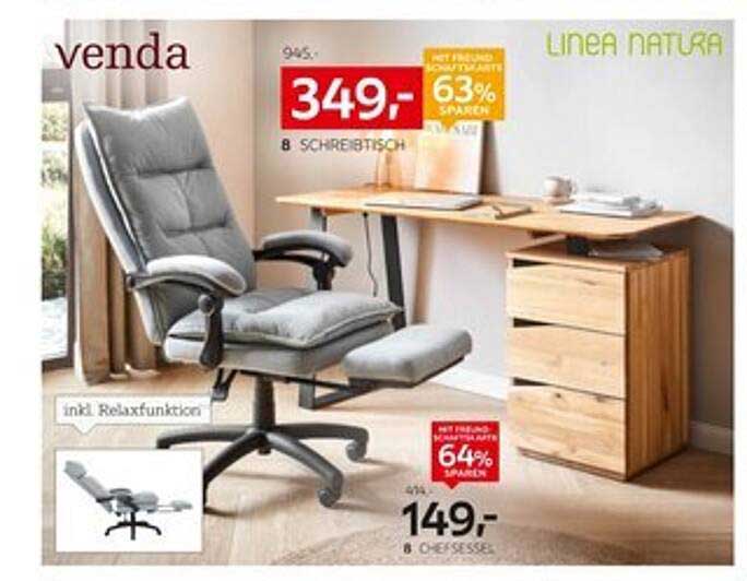 Venda Schreibtisch und Chefsessel Set