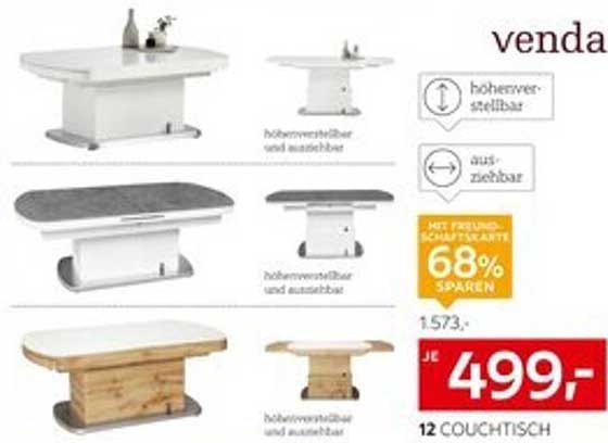 Venta Couchtisch – Höhenverstellbar und Ausziehbar
