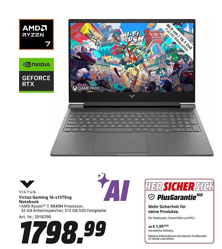 Victus Gaming 16-s1375ng Notebook