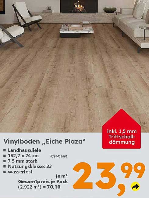 Vinylboden „Eiche Plaza“ - Landhausdiele