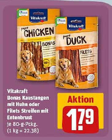 Vitakraft Bonas Kaustangen mit Huhn oder Filets Streifen mit Entenbrust