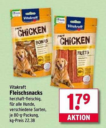 Vitakraft Fleischsnacks für Hunde – herzhaft-fleischig