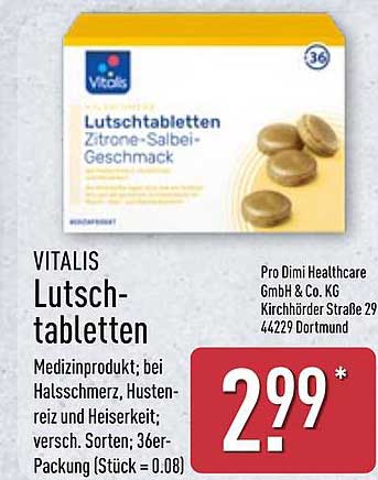 VITALIS Lutschtabletten Zitrone-Salbei-Geschmack