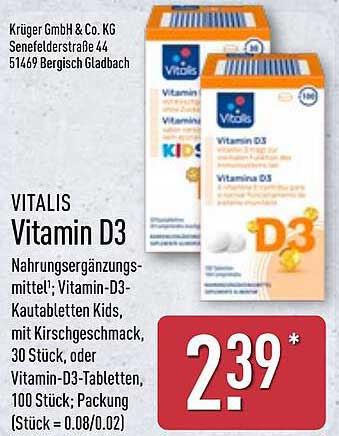 VITALIS Vitamin D3 - Nahrungs-Ergänzungsmittel
